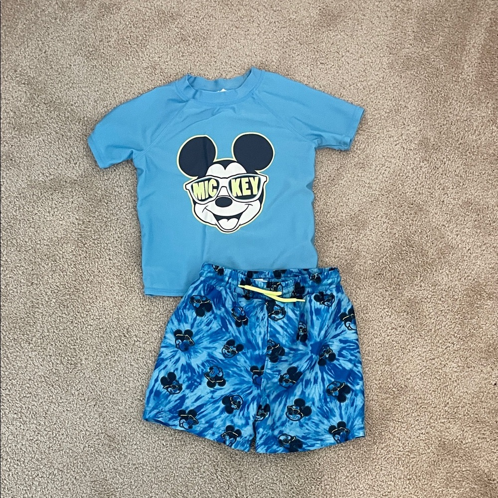 Disney Mickey Mouse Blue Rashguard Set